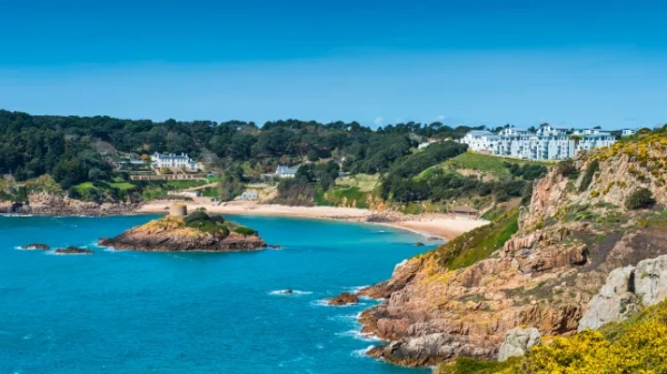 Велика Британія, Нормандські острови, Джерсі, вид на затоку Портелет