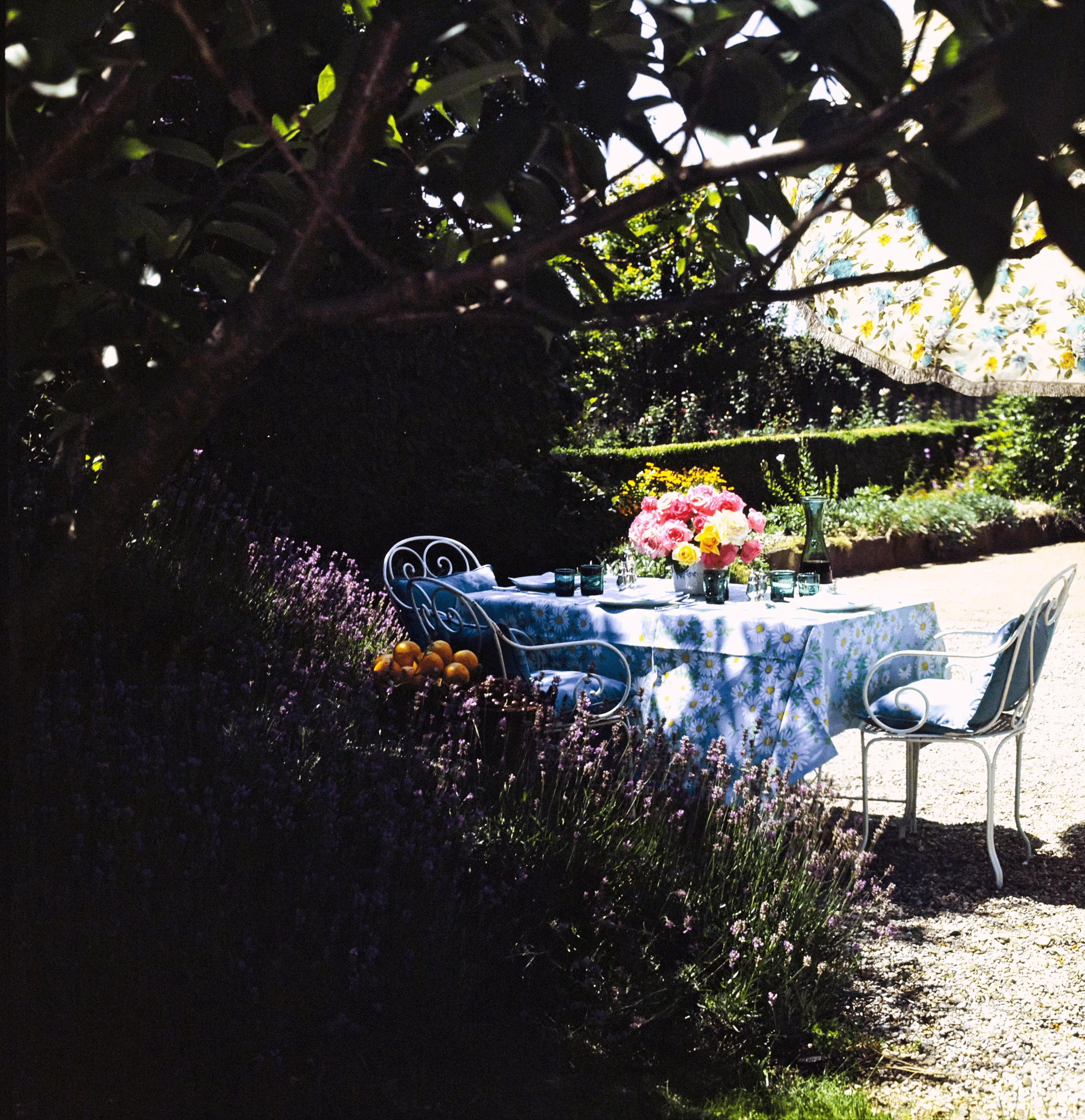 A corner of the garden at La Paisible, the house where the actress Audrey Hepburn lived, in the Swiss town of Tolochenaz. Photo: Henry Clarke, Vogue, April 196118