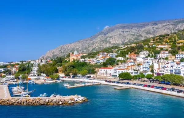Agios Kirikos village is the capital of Ikaria island, Greece.; Shutterstock ID 2343413243; purchase_order: -; job: -; client: -; other: