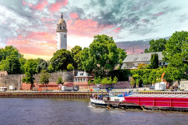View over the Main River to H?chst, Frankfurt am Main, Hessen, Germany ; Shutterstock ID 2430380817; purchase_order: -; job: -; client: -; other: -