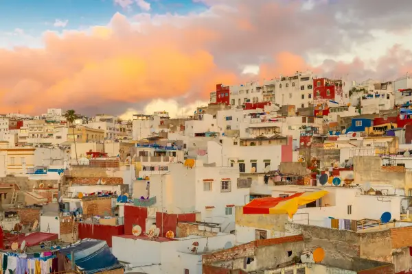 Tangier and Chefchaouen Morocco travel photographs of various village scenes depicting stairs artwork city scapes golden hour blue hour sunset sunrise the blue city with blue painted walls hearts; Shutterstock ID 2435553463; purchase_order: -; job: -; client: -; other: -