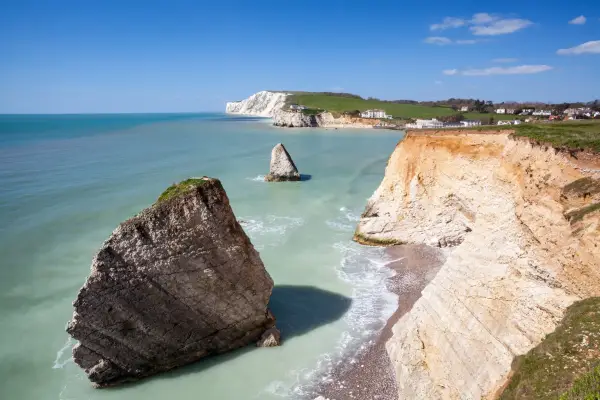 Dramatic chalk cliffs at Freshwater Bay on the Isle Of Wight England UK Europe; Shutterstock ID 189522596; Purchase Order: -