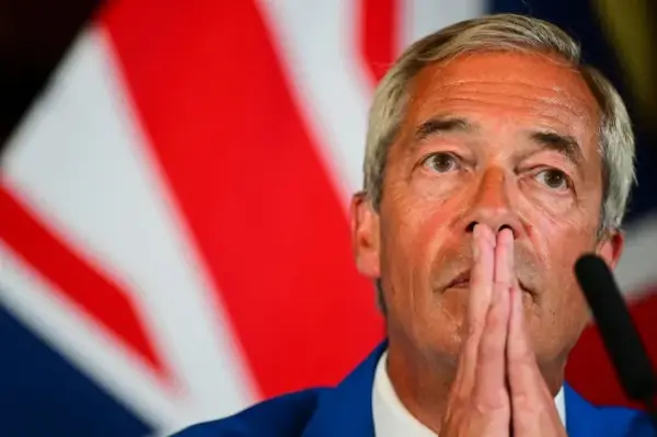 Mandatory Credit: Photo by Victoria Jones/Shutterstock (17040184ad) Reform UK leader Nigel Farage during a Reform UK Press Conference at the Royal Horseguards Hotel in Whitehall, London. Reform UK Press Conference, Westminster, London, UK - 03 Aug 2026