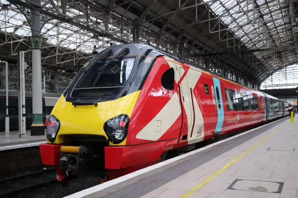MANCHESTER, ENGLAND - MAY 19: A general view of a CrossCountry train at Manchester Piccadilly railway station on May 19, 2026 in Manchester, England. (Photo by James Gill - Danehouse/Getty Images)