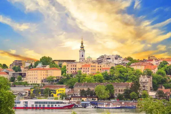 Beautiful view of the historic center of Belgrade on the banks of the Sava River, Serbia; Shutterstock ID 695817316; purchase_order: -; job: -; client: -; other: