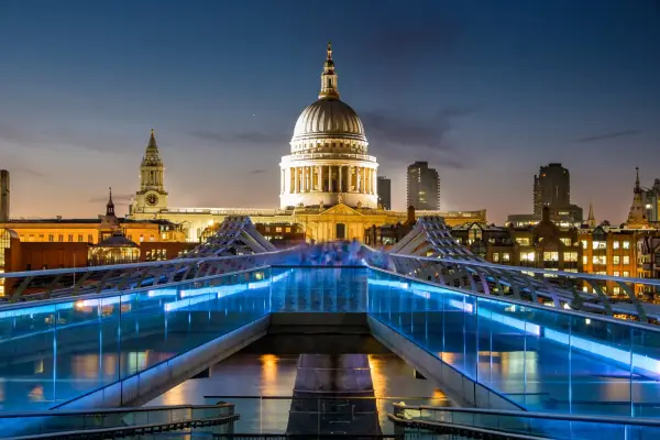 A general view of Millennium Bridge and St Paul's Cathedral in London. GettyImages-560614251.jpg