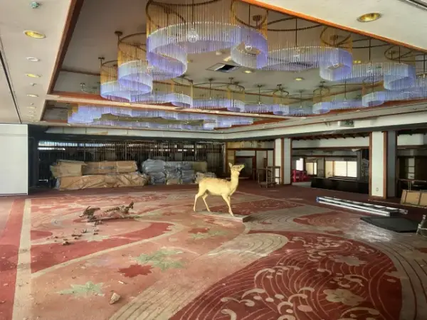 The forgotten tourist hotspot of Kinugawa Onsen in Japan. A YouTuber has discovered an eerie abandoned city of hotels untouched for 30 years in Japan. Luke Bradburn, 28, explored the forgotten tourist hotspot of Kinugawa Onsen ? once a thriving resort town known for its natural hot springs.He found dozens of massive hotels slowly decaying along a cliffside river ? some still filled with arcade machines, taxidermy animals and even drinks left on tables.Luke had travelled to Japan in early 2024 to document the Fukushima exclusion zone, but stumbled upon the abandoned hotel district while scouting for other locations nearby.He spent six hours weaving through overgrown paths, broken staircases and dangerous drop-offs, exploring five or six of the roughly 20 massive hotel buildings