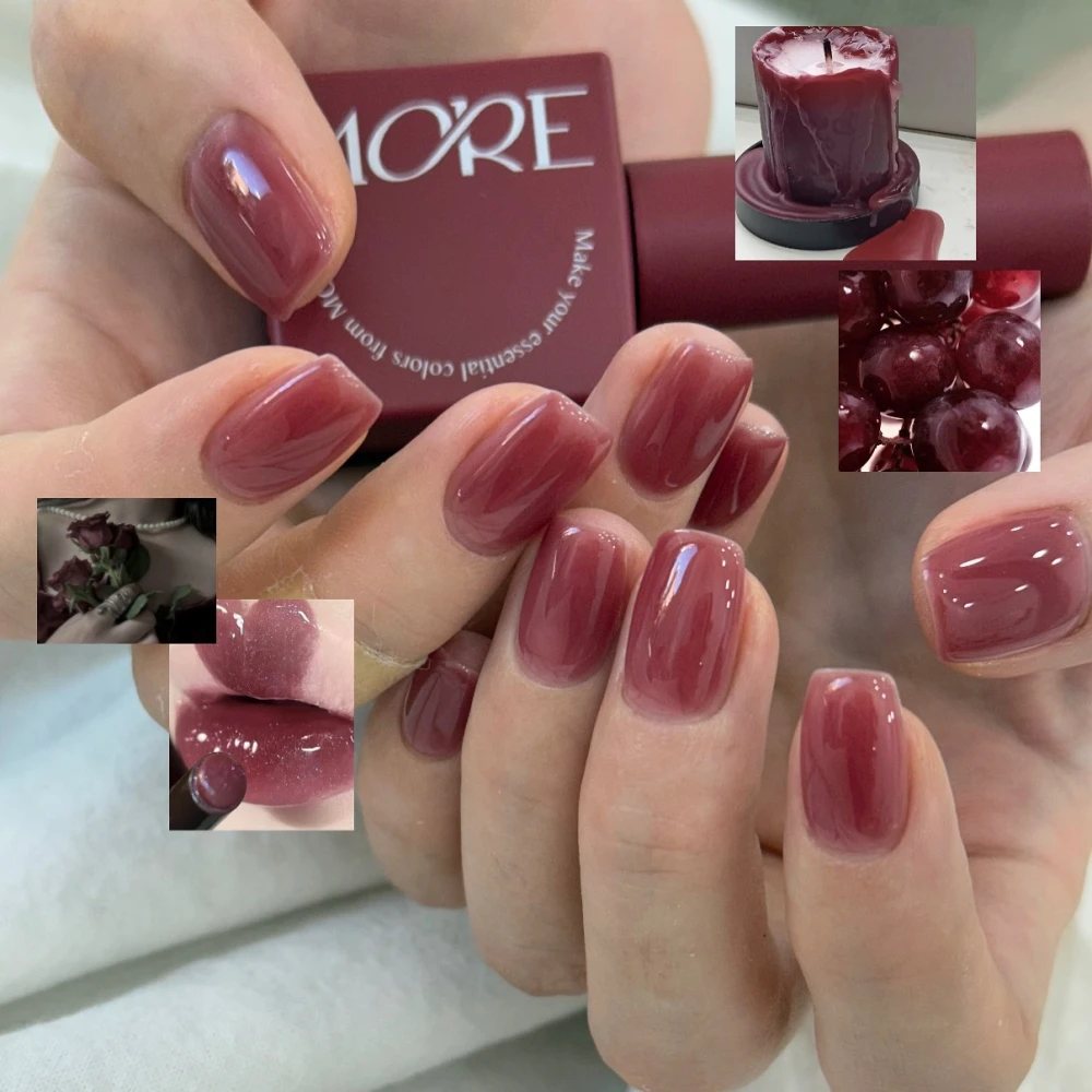 Осінній варіант манікюру jelly nails, який є трендом сезону3
